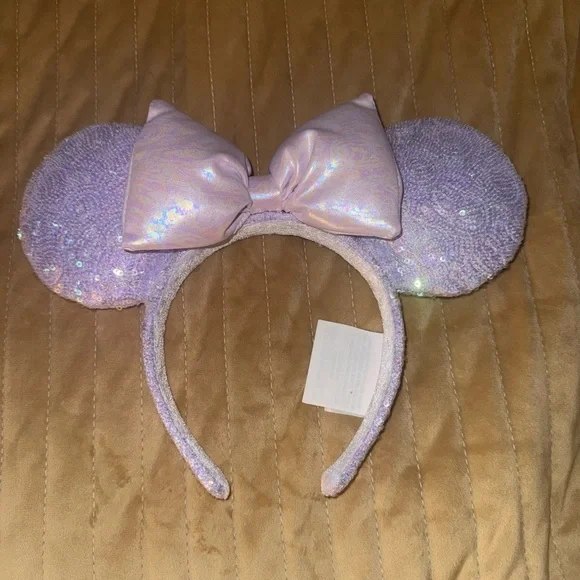Sparkly Lavender Mouse Ears Headband - Picture 1 of 2